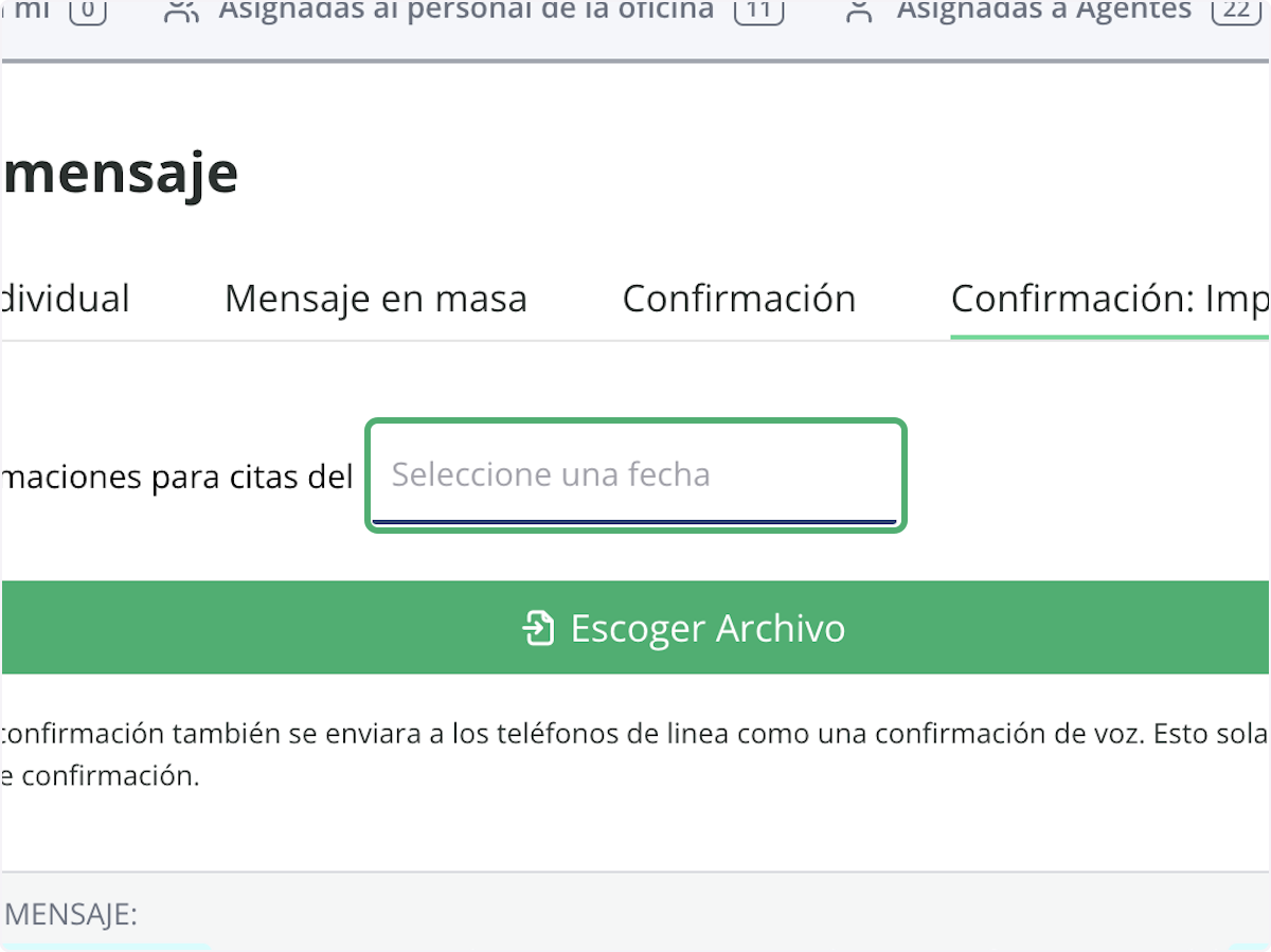 Click on Seleccione una fecha